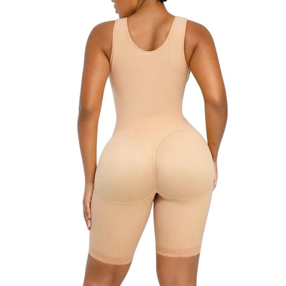 Advanced Support Sculpted Nude Bodysuit - Targeted Compression • Built-In Bra - Picture 3 of 9